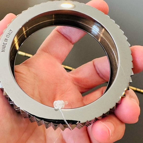 NWT Authentic RARE Luxury Minimalist Burberry gunmetal spiked bangle/bracelet - Picture 16 of 17